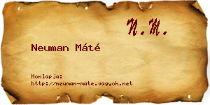 Neuman Máté névjegykártya